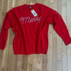 Vince Camuto Red 'Merry' Crew Neck Sweater